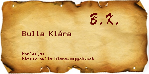 Bulla Klára névjegykártya