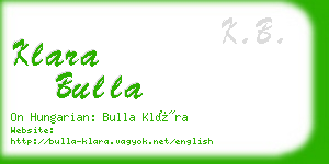 klara bulla business card